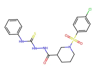 2-({1-[(4-chlorophenyl)sulfonyl]piperidin-3-yl}carbonyl)-N-phenylhydrazinecarbothioamide structure