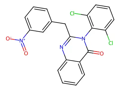 3-(2,6-Dichlorophenyl)-2-[(3-nitrophenyl)methyl]quinazolin-4-one structure
