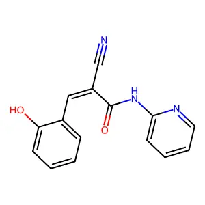 (E)-2-cyano-3-(2-hydroxyphenyl)-N-pyridin-2-ylprop-2-enamide structure