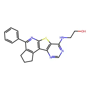 2-((4-phenyl-2,3-dihydro-1H-cyclopenta[4',5']pyrido[3',2':4,5]thieno[3,2-d]pyrimidin-7-yl)amino)ethanol structure