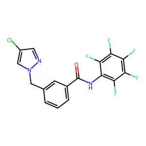 3-[(4-chloropyrazol-1-yl)methyl]-N-(2,3,4,5,6-pentafluorophenyl)benzamide structure