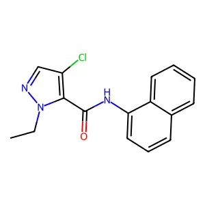 4-chloro-2-ethyl-N-naphthalen-1-ylpyrazole-3-carboxamide structure