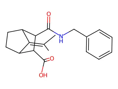 3-(Benzylcarbamoyl)-7-(propan-2-ylidene)bicyclo[2.2.1]heptane-2-carboxylic acid structure
