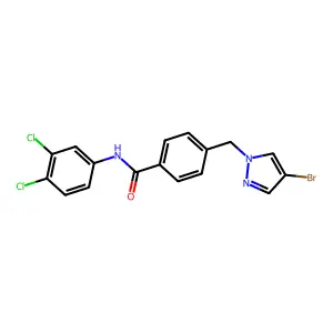 4-[(4-bromopyrazol-1-yl)methyl]-N-(3,4-dichlorophenyl)benzamide structure