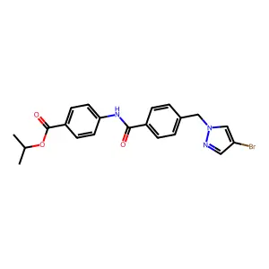 isopropyl 4-(4-((4-bromo-1H-pyrazol-1-yl)methyl)benzamido)benzoate structure