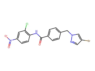 4-[(4-bromopyrazol-1-yl)methyl]-N-(2-chloro-4-nitrophenyl)benzamide structure