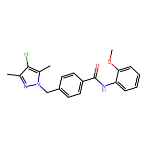 4-[(4-chloro-3,5-dimethylpyrazol-1-yl)methyl]-N-(2-methoxyphenyl)benzamide structure