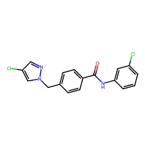 N-(3-chlorophenyl)-4-[(4-chloro-1H-pyrazol-1-yl)methyl]benzamide structure