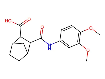 3-[(3,4-Dimethoxyanilino)carbonyl]bicyclo[2.2.1]heptane-2-carboxylic acid structure
