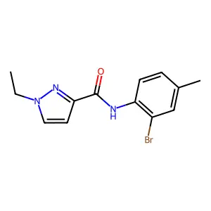 N-(2-bromo-4-methylphenyl)-1-ethylpyrazole-3-carboxamide structure