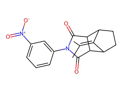 2-(3-nitrophenyl)-8-(propan-2-ylidene)hexahydro-1H-4,7-methanoisoindole-1,3(2H)-dione structure