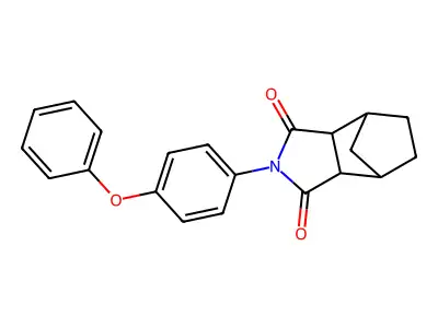 2-(4-phenoxyphenyl)hexahydro-1H-4,7-methanoisoindole-1,3(2H)-dione structure