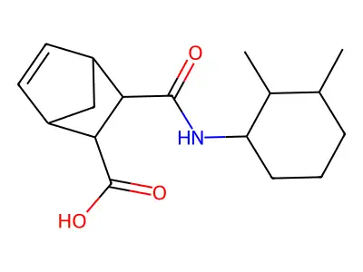 2-[(2,3-Dimethylcyclohexyl)carbamoyl]bicyclo[2.2.1]hept-5-ene-3-carboxylic acid structure