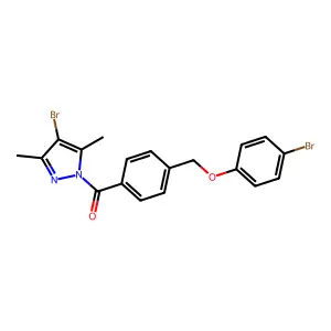 (4-Bromo-3,5-dimethylpyrazol-1-yl)-[4-[(4-bromophenoxy)methyl]phenyl]methanone structure