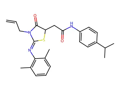 2-{3-allyl-2-[(2,6-dimethylphenyl)imino]-4-oxo-1,3-thiazolidin-5-yl}-N-(4-isopropylphenyl)acetamide structure
