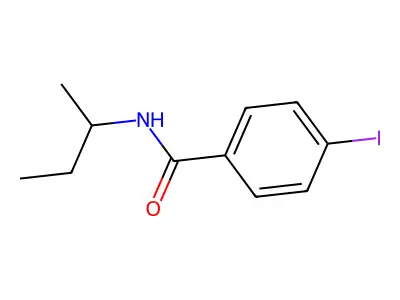 N-butan-2-yl-4-iodobenzamide structure