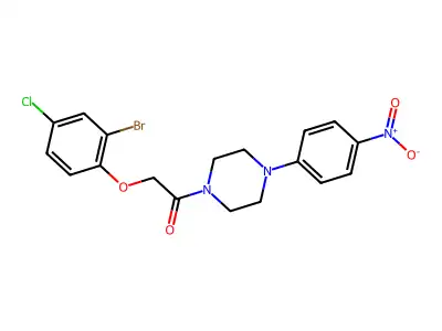 2-(2-Bromo-4-chlorophenoxy)-1-[4-(4-nitrophenyl)piperazin-1-yl]ethanone structure