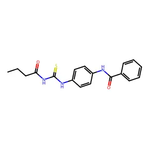 N-(4-{[(butyrylamino)carbothioyl]amino}phenyl)benzamide structure