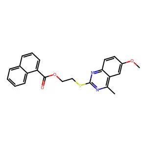 2-[(6-Methoxy-4-methylquinazolin-2-yl)sulfanyl]ethyl naphthalene-1-carboxylate structure