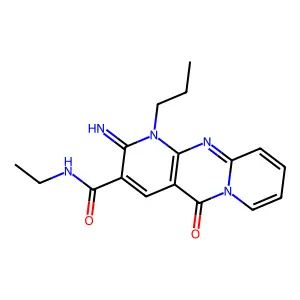 N-ethyl-2-imino-5-oxo-1-propyl-1,5-dihydro-2H-dipyrido[1,2-a:2',3'-d]pyrimidine-3-carboxamide structure