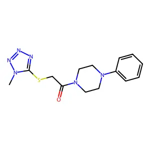 2-(1-Methyltetrazol-5-yl)sulfanyl-1-(4-phenylpiperazin-1-yl)ethanone structure