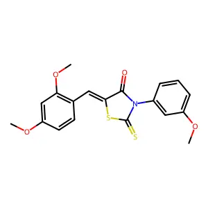 (5Z)-5-(2,4-dimethoxybenzylidene)-3-(3-methoxyphenyl)-2-thioxo-1,3-thiazolidin-4-one structure