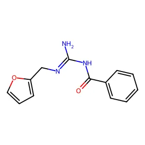N-[N'-(furan-2-ylmethyl)carbamimidoyl]benzamide structure