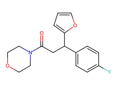 3-(4-Fluorophenyl)-3-(furan-2-yl)-1-morpholin-4-ylpropan-1-one structure