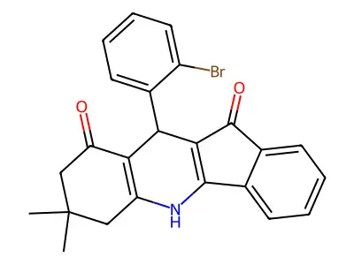 10-(2-bromophenyl)-7,7-dimethyl-6,7,8,10-tetrahydro-5H-indeno[1,2-b]quinoline-9,11-dione structure