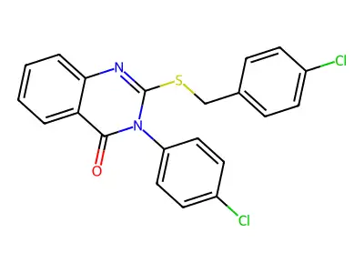 3-(4-Chlorophenyl)-2-[(4-chlorophenyl)methylsulfanyl]quinazolin-4-one structure