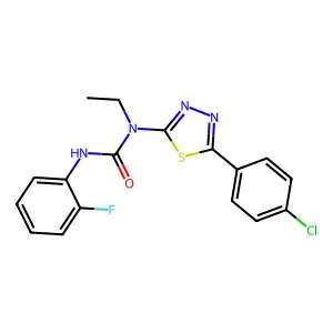 1-[5-(4-Chlorophenyl)-1,3,4-thiadiazol-2-yl]-1-ethyl-3-(2-fluorophenyl)urea structure