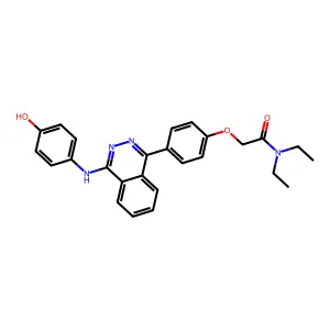N,N-diethyl-2-(4-(4-((4-hydroxyphenyl)amino)phthalazin-1-yl)phenoxy)acetamide structure