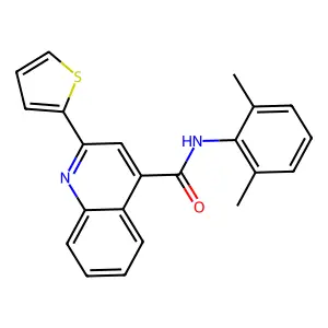 N-(2,6-dimethylphenyl)-2-thiophen-2-ylquinoline-4-carboxamide structure