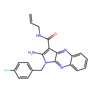 2-amino-1-(4-fluorobenzyl)-N-(prop-2-en-1-yl)-1H-pyrrolo[2,3-b]quinoxaline-3-carboxamide structure