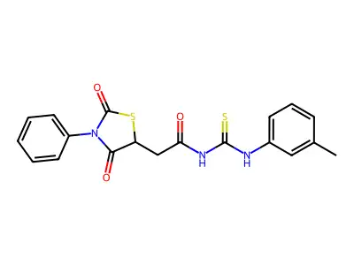 2-(2,4-dioxo-3-phenyl-1,3-thiazolidin-5-yl)-N-[(3-methylphenyl)carbamothioyl]acetamide structure