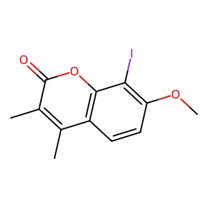 8-iodo-7-methoxy-3,4-dimethyl-2H-chromen-2-one structure