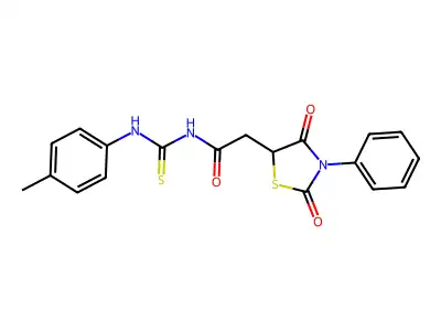 2-(2,4-dioxo-3-phenyl-1,3-thiazolidin-5-yl)-N-[(4-methylphenyl)carbamothioyl]acetamide structure