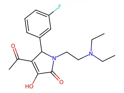 3-acetyl-1-(2-diethylaminoethyl)-2-(3-fluorophenyl)-4-hydroxy-2H-pyrrol-5-one structure