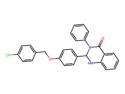 2-[4-[(4-Chlorophenyl)methoxy]phenyl]-3-phenyl-1,2-dihydroquinazolin-4-one structure