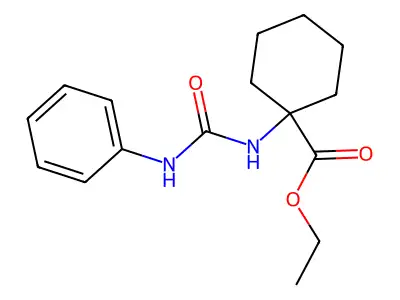 Ethyl 1-(phenylcarbamoylamino)cyclohexane-1-carboxylate structure