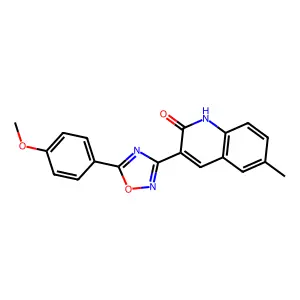 3-[5-(4-methoxyphenyl)-1,2,4-oxadiazol-3-yl]-6-methylquinolin-2(1H)-one structure