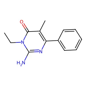 2-Amino-3-ethyl-5-methyl-6-phenylpyrimidin-4(3h)-one structure