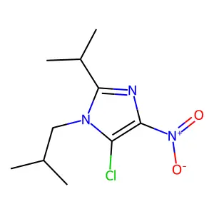 5-chloro-4-nitro-1-isobutyl-2-isopropyl-1H-imidazole structure