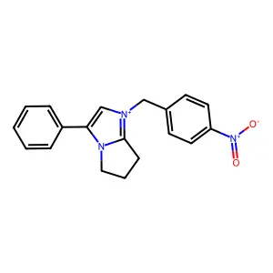 1-[(4-nitrophenyl)methyl]-3-phenyl-6,7-dihydro-5H-pyrrolo[1,2-a]imidazol-1-ium structure
