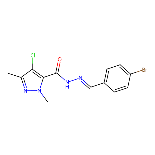N'-(4-bromobenzylidene)-4-chloro-1,3-dimethyl-1H-pyrazole-5-carbohydrazide structure