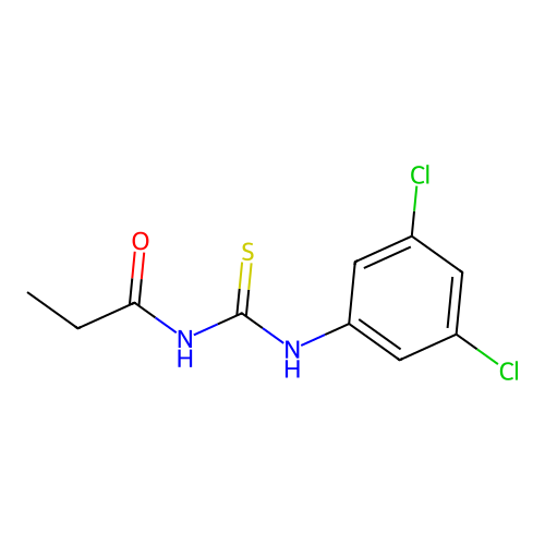 N-[(3,5-dichlorophenyl)carbamothioyl]propanamide structure