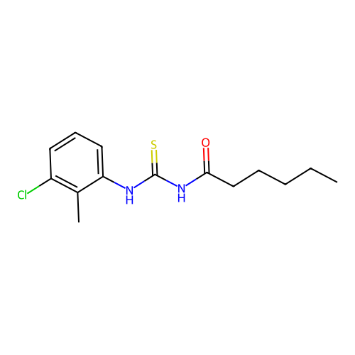 N-(3-chloro-2-methylphenyl)-N'-hexanoylthiourea structure