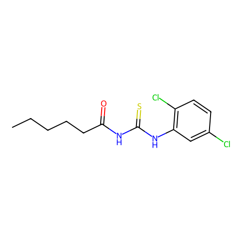 N-[(2,5-dichlorophenyl)carbamothioyl]hexanamide structure