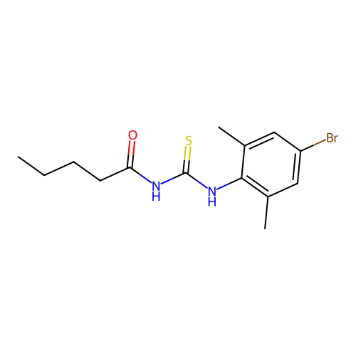 N-(4-bromo-2,6-dimethylphenyl)-N'-pentanoylthiourea structure