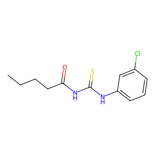 N-(3-chlorophenyl)-N'-pentanoylthiourea structure